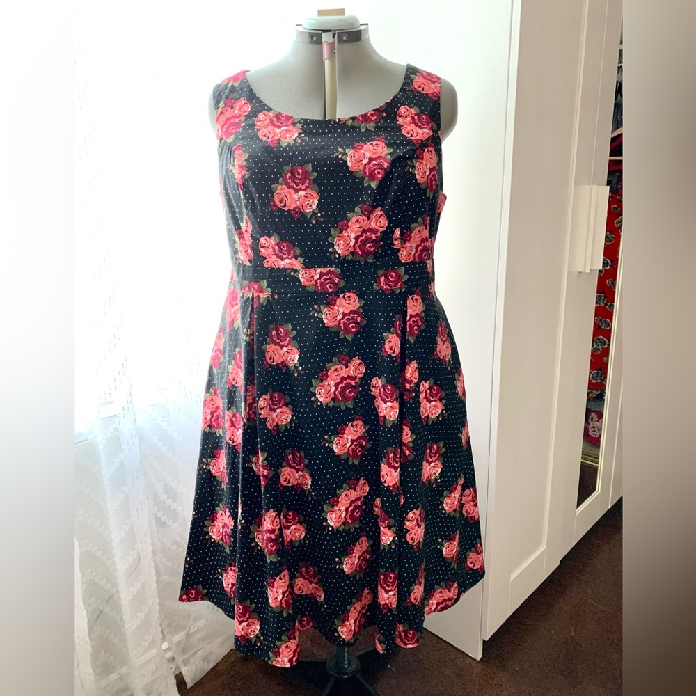 Black Polka Dot/Floral Dress